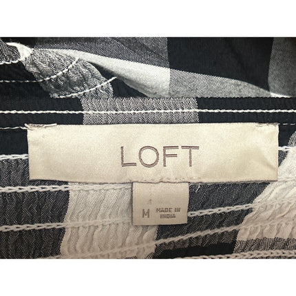 Ann Taylor LOFT Black White Gingham Check Sleeveless Cropped Jumpsuit Size M