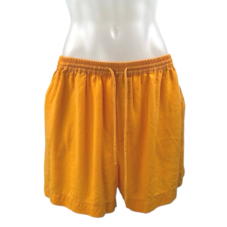 MNG Mango Coral Drop Short Sleeve Button Down Shirt Mini Shorts 2 Pc Set Size L