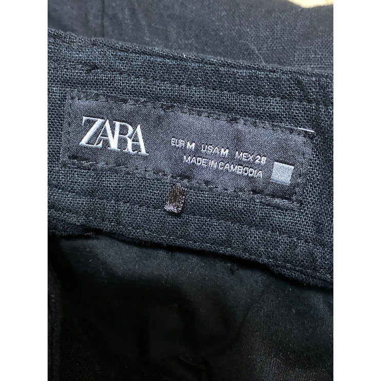 Zara Women's Black Buckle Belted High Rise Mini A-Line Cargo Skort Skirt Size M