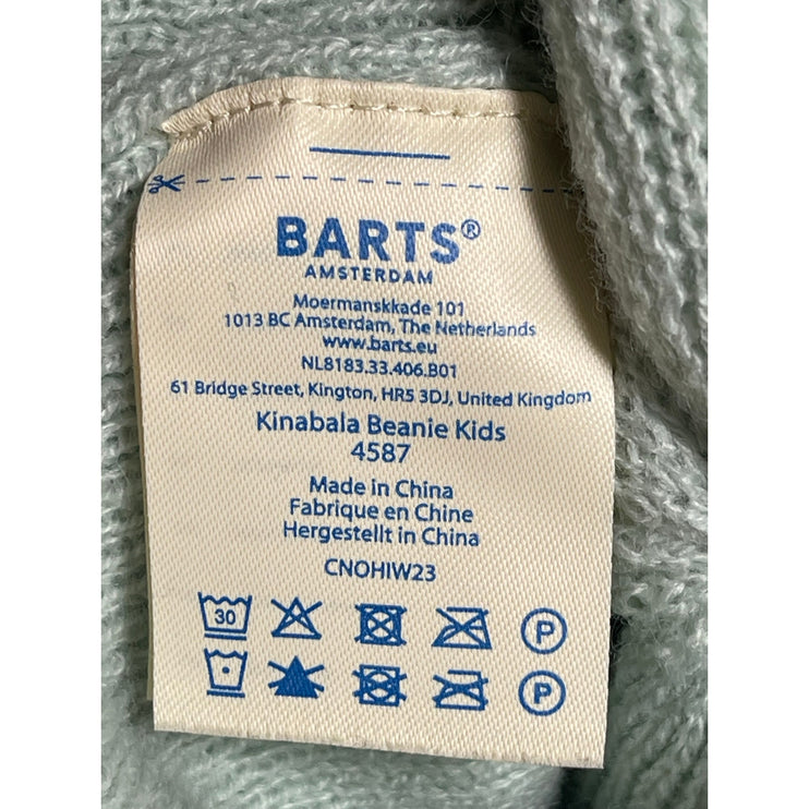 Barts Kids Girls Boys Unisex Blue Ribbed Knit Cuffed Bonnet Beanie Hat OS