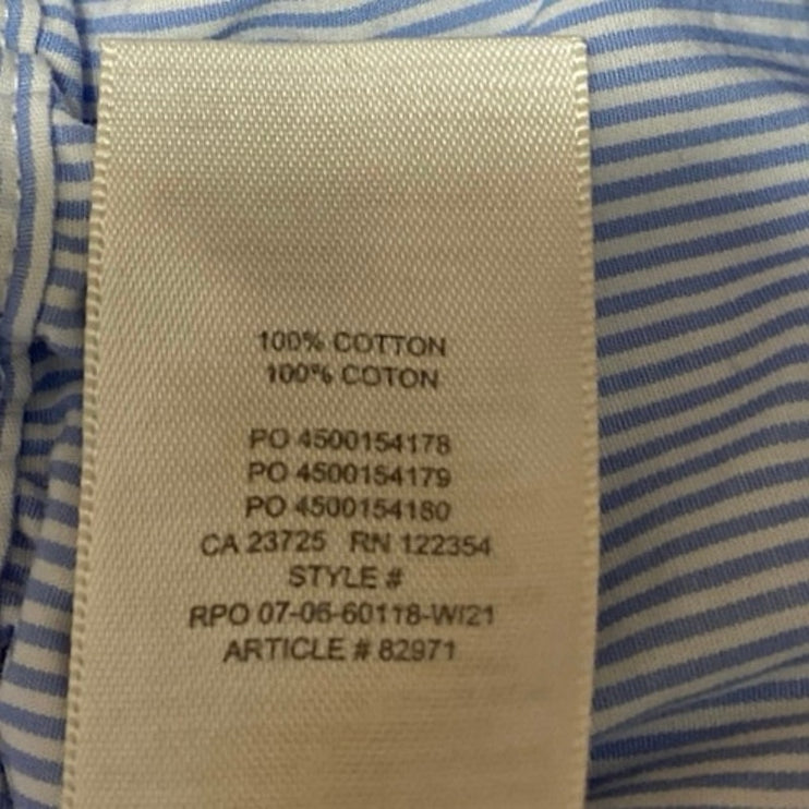 Aritzia Wilfred Blue White Striped Elastic Waist Casual Lounge Sweat Shorts Sz S