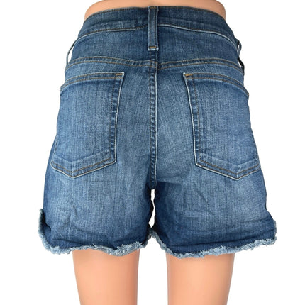 J.Crew Women's Blue High Waisted Frayed Raw Hem Cut-Off Denim Jeans Shorts 29