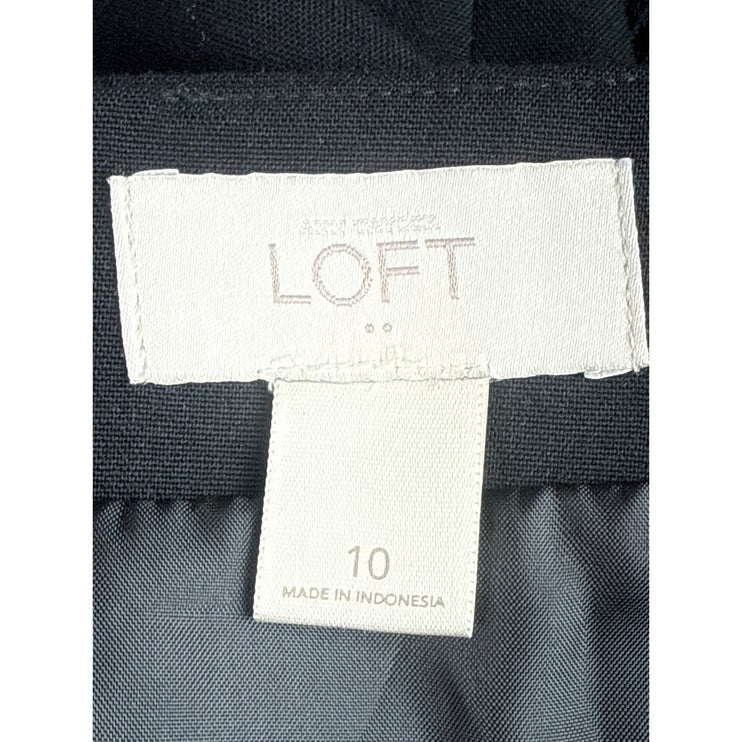 Ann Taylor LOFT Women's Black High Waist Floral Textured Mini Pencil Skirt Sz 10