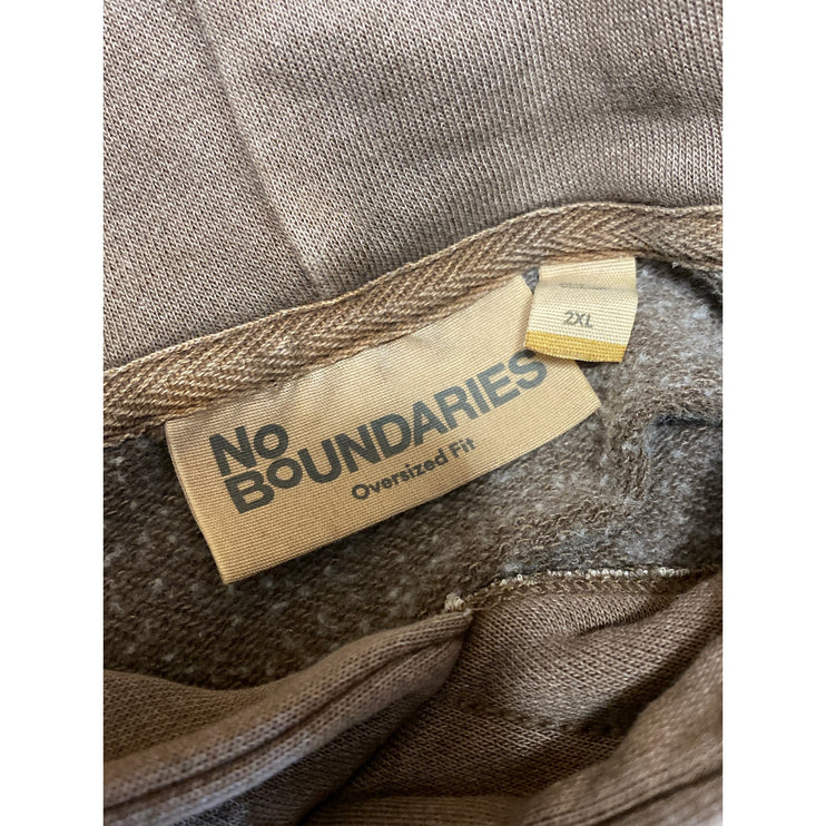 No Boundaries Men's Tan Khaki Hoodie Hooded Long Sleeve Sweatshirt Top Size XXL