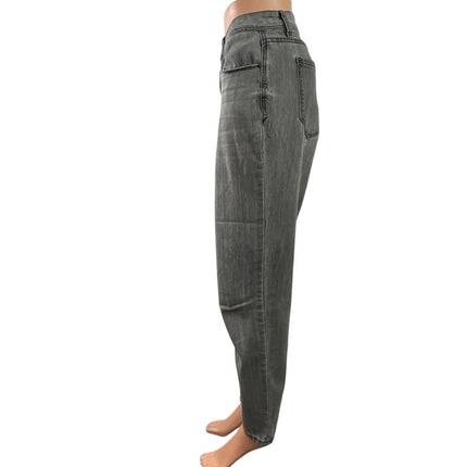 Kensie Women's Gray High Waisted Acid Wash Straight Leg Denim Jeans Pants Sz 12