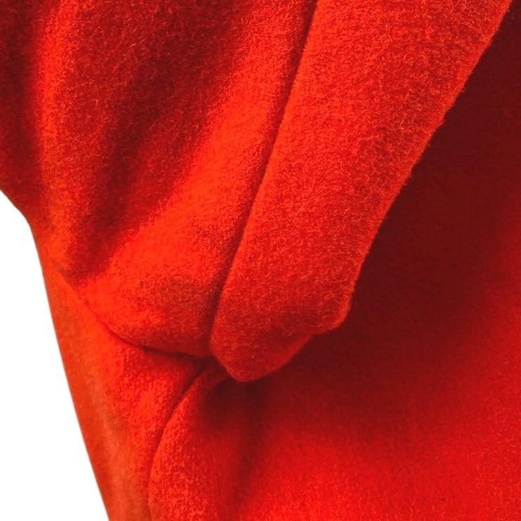 J.Crew Women's Orange Red Wool Long Sleeve Funnel Neck Pea Coat Jacket Size 0