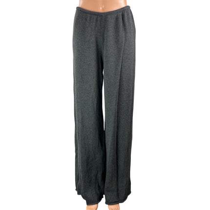 ELCE SWIM Gray High Rise Knit Elastic Waist Relaxed Wide Lounge Trouser Pants S