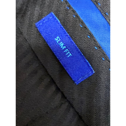 Egara Mens Black Striped Slim Fit Straight Mid Rise Trousers Dress Pants Size 32