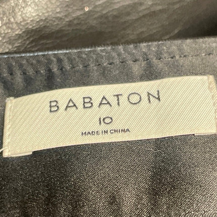 Aritzia Babaton Women's Black Faux Leather Vegan Straight Mini Skirt Size 10