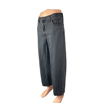 Levi's Ribcage Men's Black Washed Mid Rise Straight Leg Denim Jeans Size 29