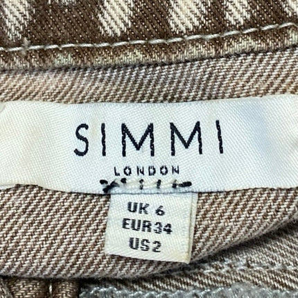 Simmi Women's Beige Washed Long Sleeve Cropped Full Zip Denim Jean Jacket Size 2