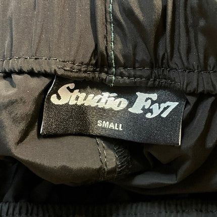 Studio Fy7 Womens Black Elastic High Waist Windbreaker Activewear Jogger Pants S