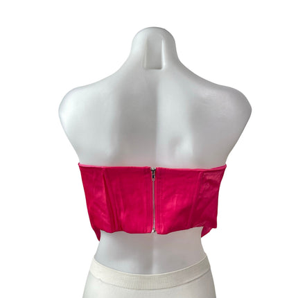 Superdown Womens Pink Cutout Strapless Sleeveless V Neck Pointed Crop Top Size M