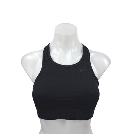 Nike Women's Black Classic Cross Back Sleeveless Logo Sports Bra Crop Tank Top S