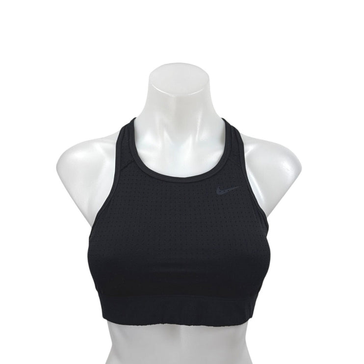 Nike Women's Black Classic Cross Back Sleeveless Logo Sports Bra Crop Tank Top S