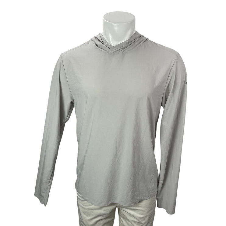 Path Projects Men's Gray Long Sleeves Activewear Performance Hooded Sweater Sz M