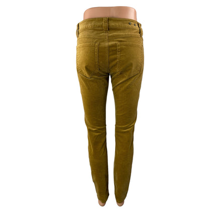 Cabi Umber Womens Mustard Yellow Corduroy Low Rise Skinny Trousers Jeans Pants 2