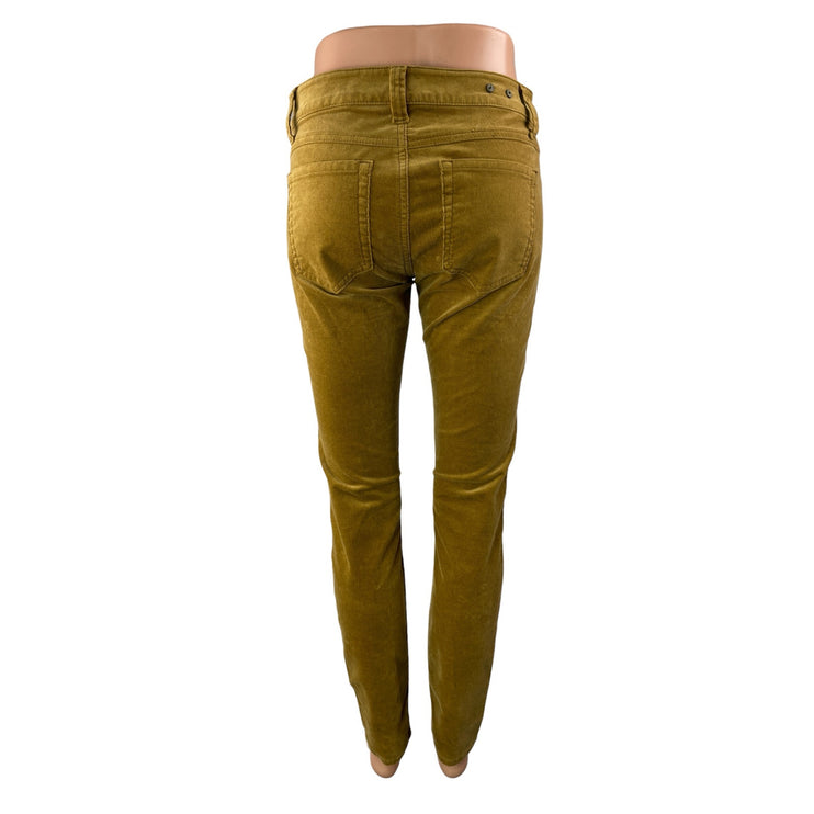 Cabi Umber Womens Mustard Yellow Corduroy Low Rise Skinny Trousers Jeans Pants 2