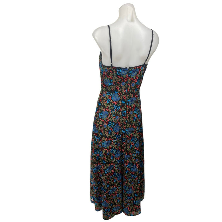 Monique Lhuillier Canossa Floral Embroidered Sleeveless Midi A-Line Tank Dress 2