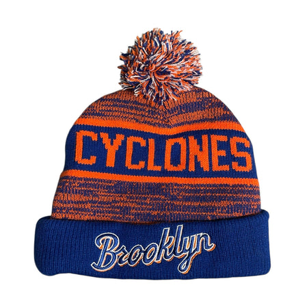 Unisex Blue Coral NY Brooklyn Cyclones MiLB Baseball Pom Pom Knit Beanie OS