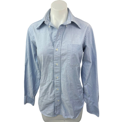 Brooks Brothers Women's Blue Long Sleeve Pocket Button Down Shirt Top Size S