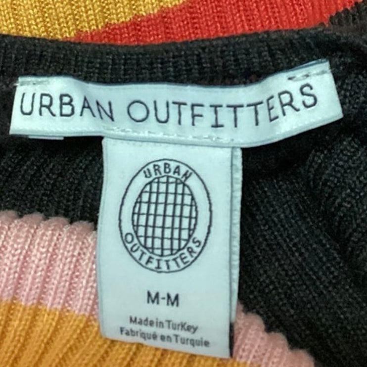 Urban Outfitters Women's Black Multicolor Striped Ribbed Tank Mini Dress Size M