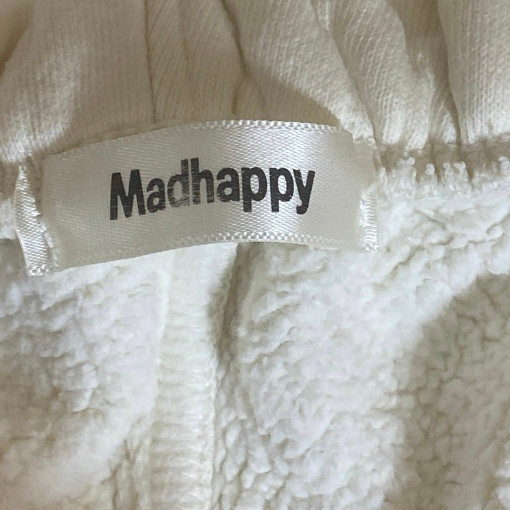 Madhappy Women's White High Rise Fleece Pocket Tapered Jogger Sweat Pants Size S
