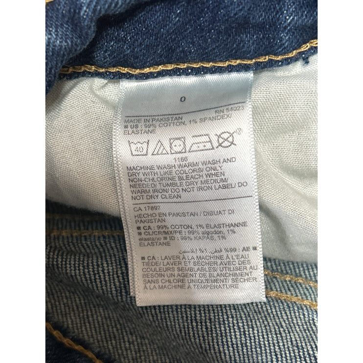 Old Navy High Rise OG Straight Women's Blue Cuffed Denim Jean Shorts Size 0