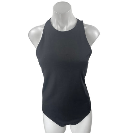 Abercrombie & Fitch Black Sleeveless High Neck Racerback Tank Bodysuit Top Sz M