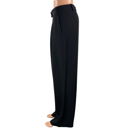 Aritzia Babaton Black High Waisted Pleated Relaxed Tapered Trouser Dress Pants 8