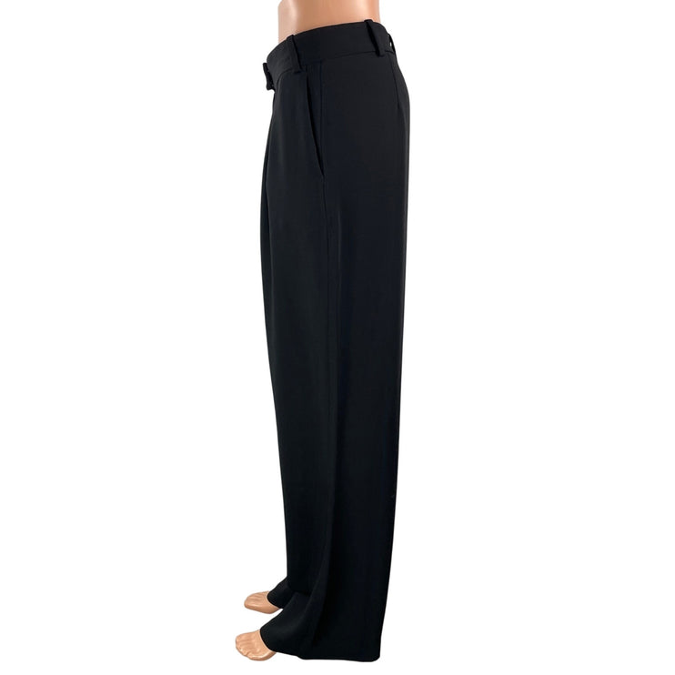Aritzia Babaton Black High Waisted Pleated Relaxed Tapered Trouser Dress Pants 8
