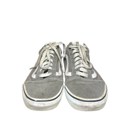 VANS Old Skool Womens Gray White Suede Lace Up Low Top Sneakers Shoes Sz M7 W8.5