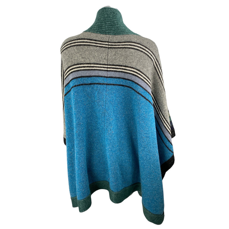 CAbi Windchill Women's Multicolor Striped Wrap Poncho Cardigan Sweater Top M/L