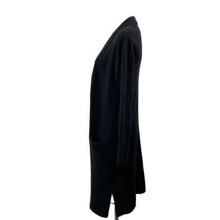 Kilte Black Cashmere Long Sleeve Pocket Open Long Cardigan Sweater Top Size 2