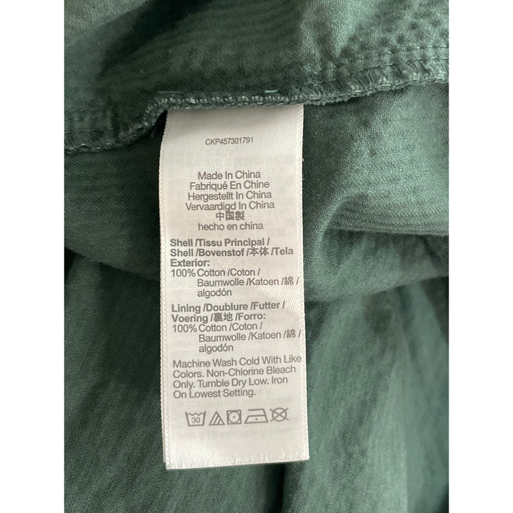 Madewell Women's Green Corduroy Short Puff Sleeve Tiered A Line Mini Dress Sz 4