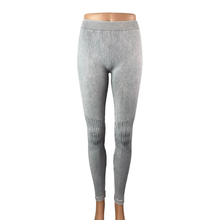 Nikibiki Womens Gray Low Waist Waffle Knee Seamless Activewear Tight Leggings OS