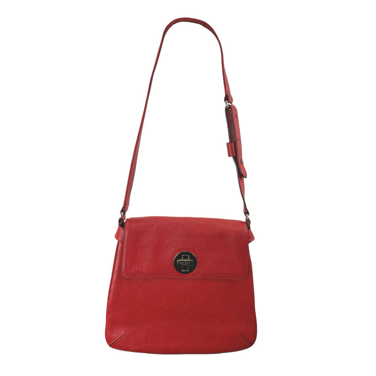 Kate Spade York Street Noel Double Vanessa Red Leather Shoulder Handbag OS