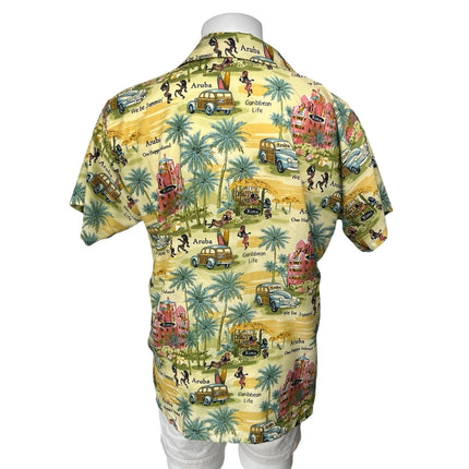 Rima Men's Multicolor Hawaiian Graphic Short Sleeve Button Down Shirt Top Size L