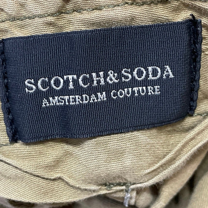 Scotch & Soda Mens Olive Green Low Rise Slim Straight Leg Chino Khaki Shorts 31