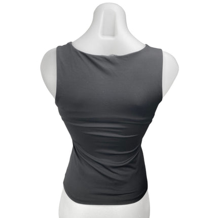 Zara Women's Black Silky Satin Sleeveless Cami Camisole Crop Tank Top Size S