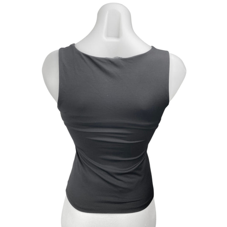 Zara Women's Black Silky Satin Sleeveless Cami Camisole Crop Tank Top Size S