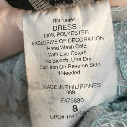 Rare Editions Girls Mint Green Floral Lace Sleeveless Fit & Flare Dress Size 8