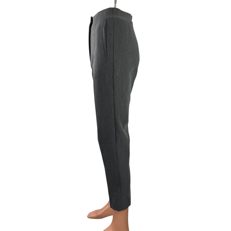 Zara Women's Gray High Waisted Straight  Skinny Ankle Trousers Dress Pants Sz XS