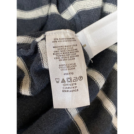 Ann Taylor LOFT Womens Gray Striped Long Sleeve Long Cardigan Sweater Top Size M