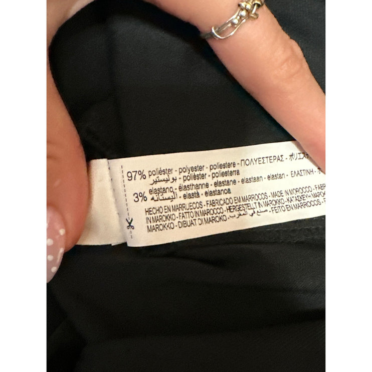 NEW Zara Black Sleeveless Cutout Silk Satin V Neck Cami Mini Slip Dress Size XS