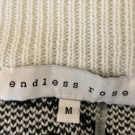 Endless Rose Black White Houndstooth Sleeveless V-neck Sweater Vest Tank Top M