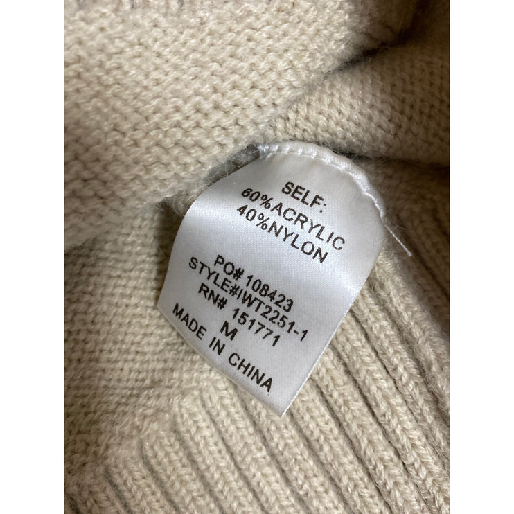 Le Lis Women's Beige New York Long Sleeve Crew Neck Oversized Sweater Top Size M