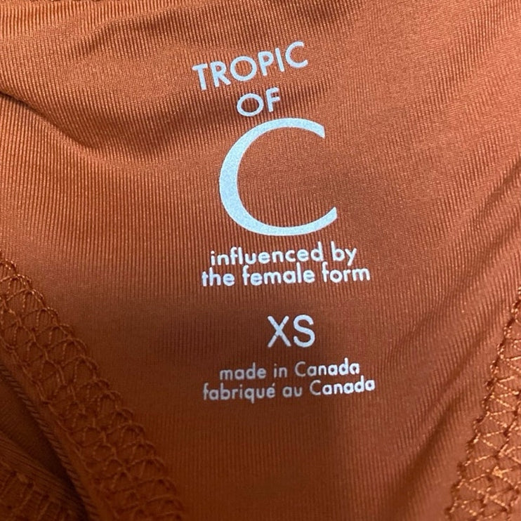 Tropic of C Circ Brown Sleeveless Racerback Athletic Sports Bra Crop Tank Top XS