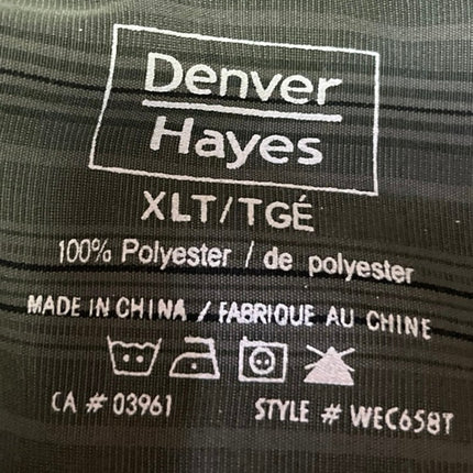 Denver Hayes Men's Green Striped Long Sleeve Pocket Button Down Shirt Top Sz XL