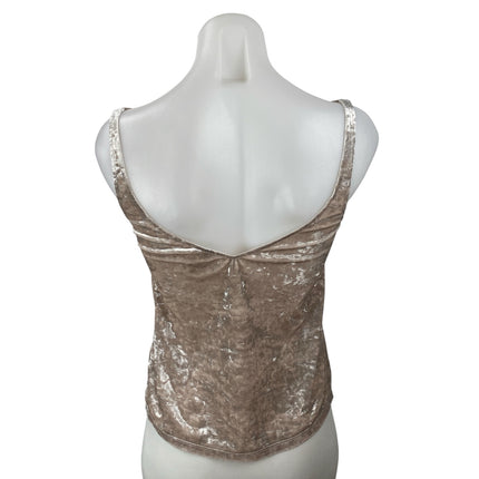 H&M Women's Beige Crushed Velvet Velour Sleeveless Cami Camisole Tank Top Sz XS
